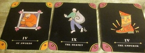 09/29/11: Perspective to Power | Four of Swords, Hermit, Emperor Everyday Tarot