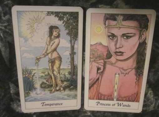 05/13/12: Considered Action | Temperance, Page of Wands Everyday Tarot